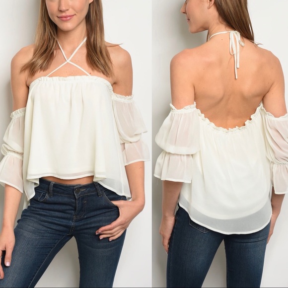 5 ⭐️  Sexy Rags - Boho Off Shoulder Sheer Top - Picture 2 of 5